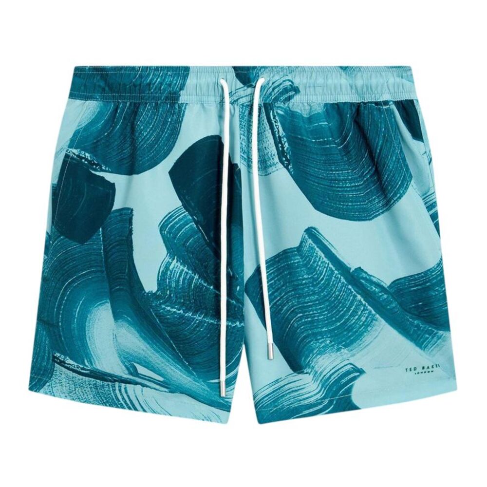Ted Baker Mens Printed Swim Shorts / Turquoise